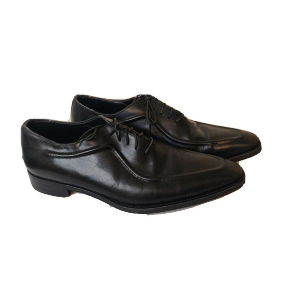 Ermenegildo Zegna Couture Men's Dress Shoes Black Leather Size 8.5 Italian.